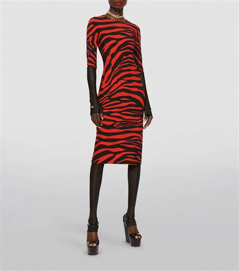 Dolce&Gabbana Zebra Printed Midi Dress .